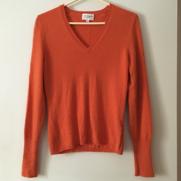 ERIC BOMPARD Orange 100% Cashmere V Neck Sweater M - Picture 2 of 7